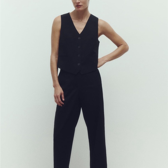 Zara NWT turned up cuff straight leg pants - Picture 1 of 5